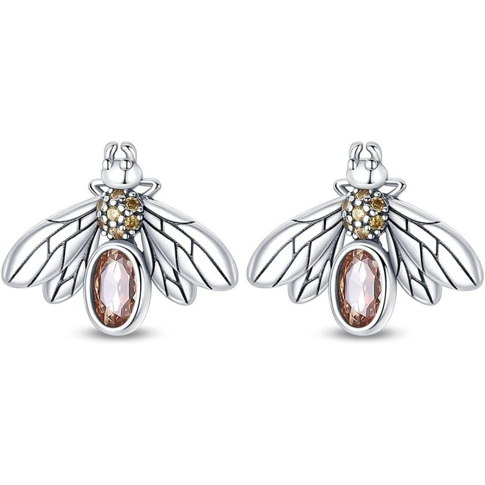 Women's Bee Hoop Earrings Glow in the Dark Zirconia Hypoallergenic